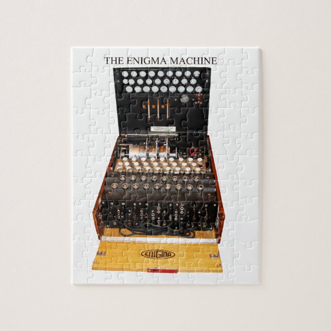 Quebra-cabeça A máquina enigma, mensagens militares vintage (Vertical)