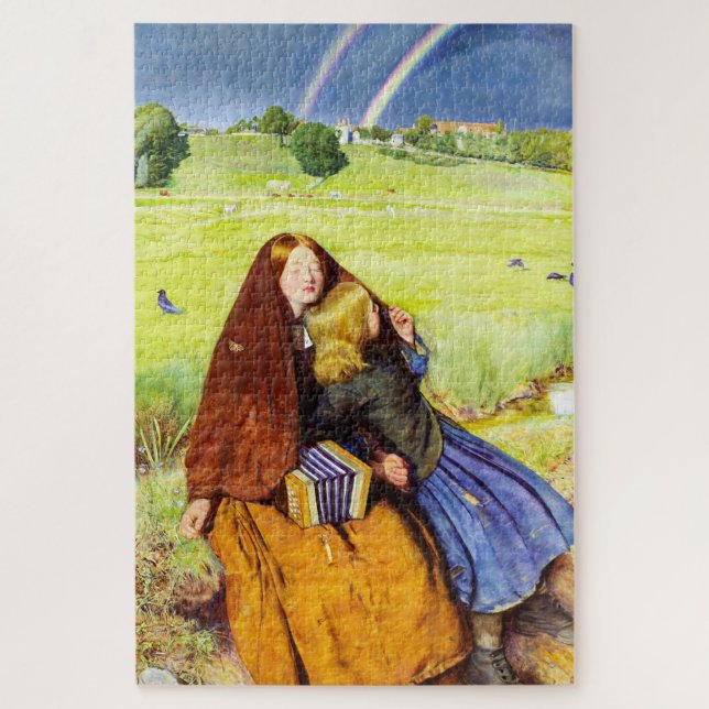 Quebra-cabeça A Menina Cega por John Everett Millais (Vertical)