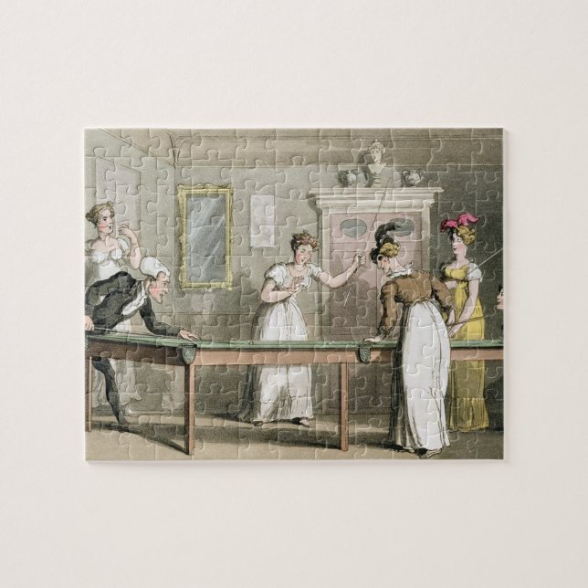 Quebra-cabeça A mesa de bilhar, 'da excursão do Dr. Sintaxe (Horizontal)