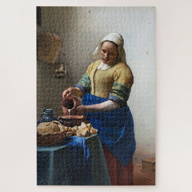 Quebra-cabeça A Milkmaid, Johannes Vermeer (Vertical)