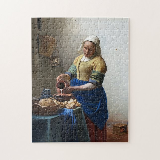 Quebra-cabeça A Milkmaid, Johannes Vermeer, 1657-1658 (Vertical)