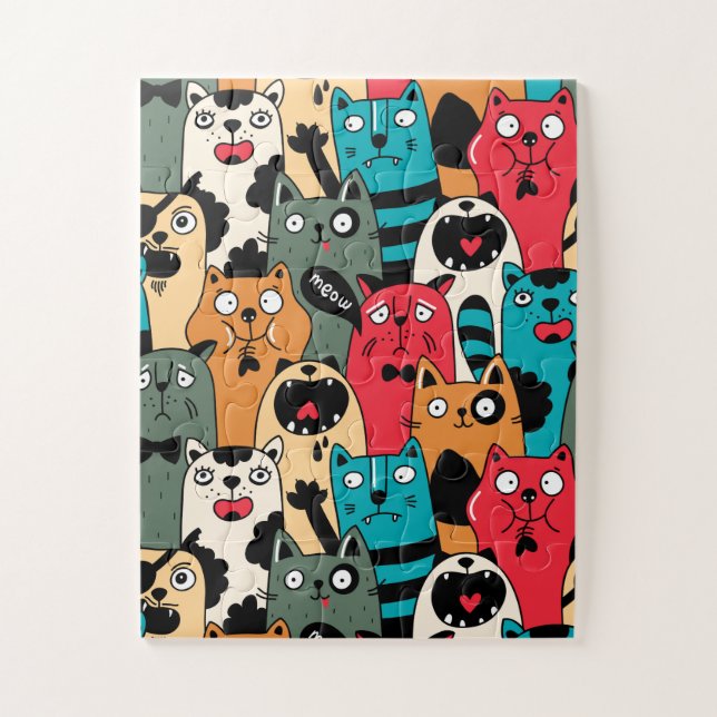 Quebra-cabeça A multidão de gatos (Vertical)