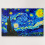Quebra-cabeça A Noite Estrelada de Vincent Van Gogh<br><div class="desc">Vincent Van Gogh Na Noite Estrelada. Esta é uma antiga obra-prima do pintor mestre holandês Vincent Van Gogh. Esta pintura de paisagem artística fina tem uma cor bela,  vibrante e saturada. Vincent Van Gogh era um pintor impressionista holandês. Esta imagem está no dominio público</div>