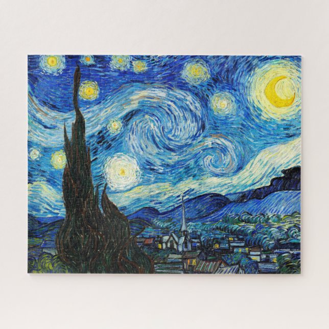 Quebra-cabeça A Noite Estrelada de Vincent Van Gogh (Horizontal)