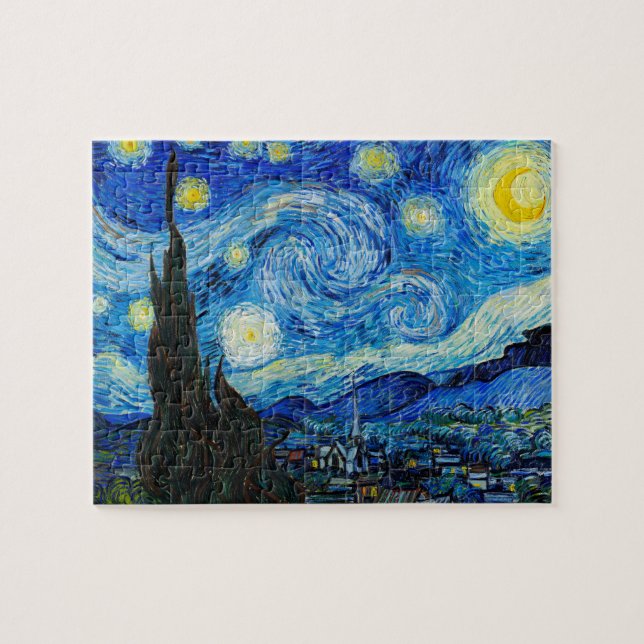 Quebra-cabeça A Noite Estrelada de Vincent Van Gogh (Horizontal)