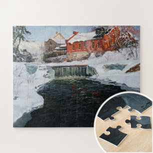 Quebra-cabeça A nova fábrica em Lillehammer, Thaulow, Frits
