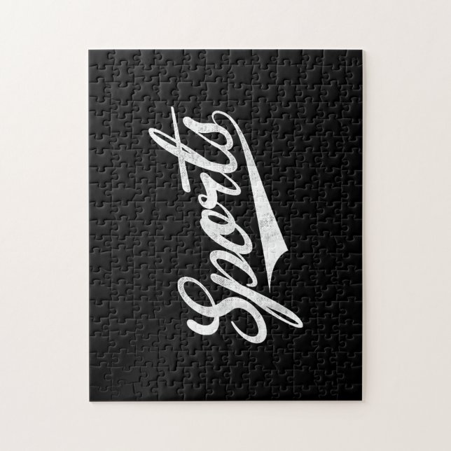 Quebra-cabeça A palavra Esporte Um design irônico engraçado que  (Vertical)
