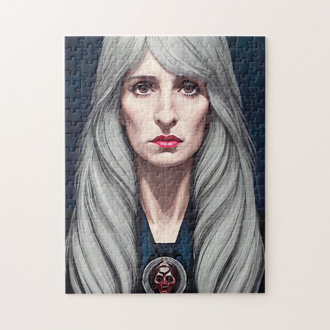 Quebra-cabeça A pintura da fantasia da bruxa-velha protetora (Vertical)