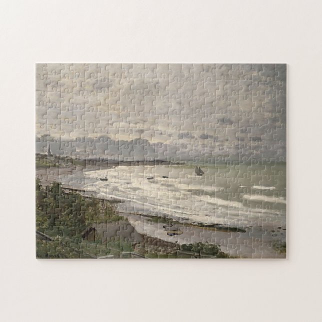 Quebra-cabeça A praia em Sainte-Adresse Monet Fine Art (Horizontal)
