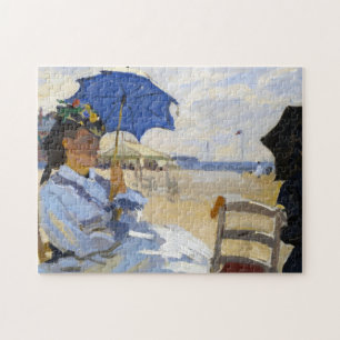 Quebra-cabeça A praia em Trouville Claude Monet