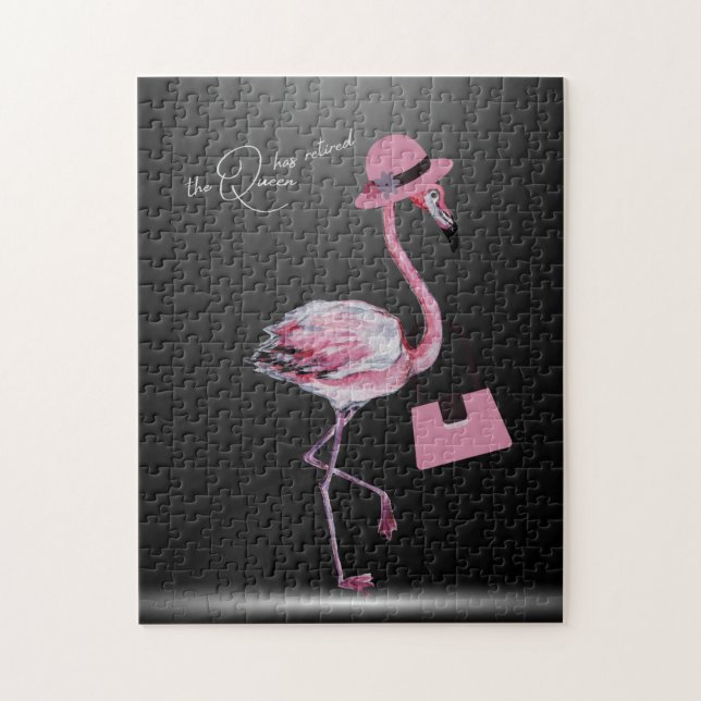 Quebra-cabeça A Rainha Aposentou O Chic Pink Flamingo (Vertical)