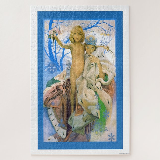 Quebra-cabeça A Rainha da Neve por Alphonse Mucha (Vertical)