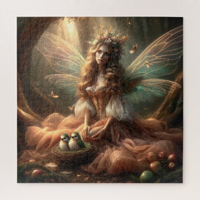 Quebra-cabeça A Rainha das Fadas no Bosque Encantado da Floresta (Vertical)