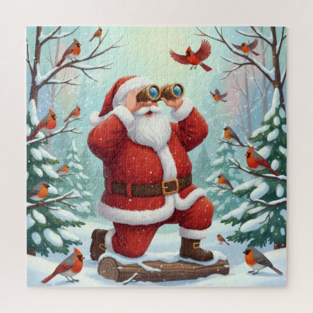 Quebra-cabeça A Santa's View: Christmas Bird Watching (Vertical)