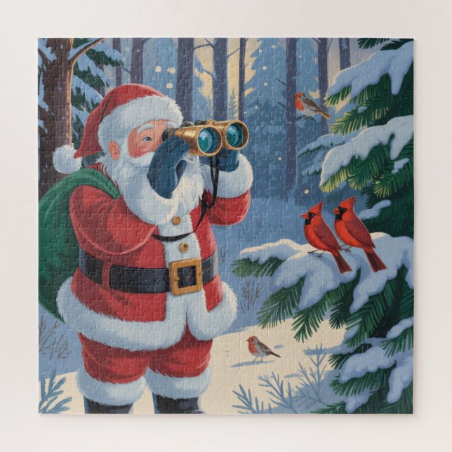 Quebra-cabeça A Santa's View: Christmas Bird Watching (Vertical)