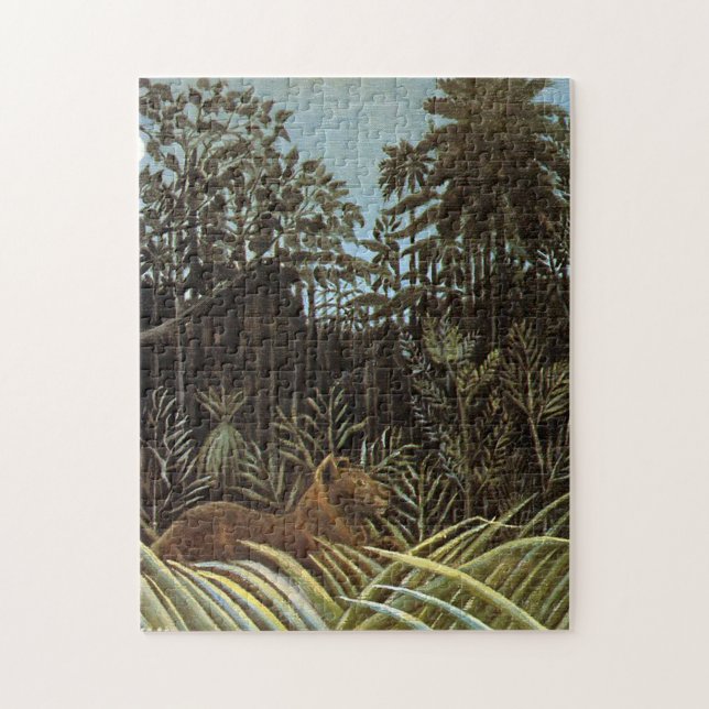 Quebra-cabeça A selva com o leão de Henri Rousseau (Vertical)