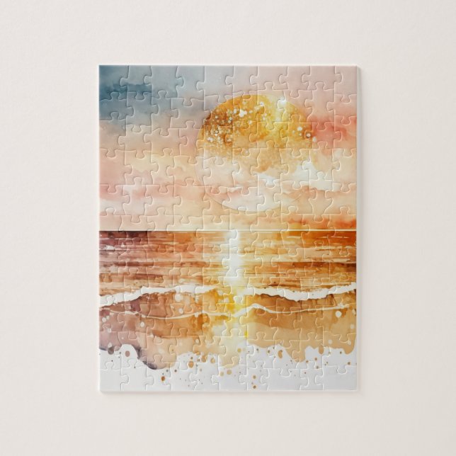 Quebra-cabeça A Série Praia de Aquarela Design 1 (Vertical)