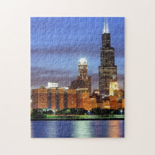 Quebra-cabeça A skyline de Chicago do planetário de Adler
