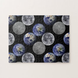 Quebra-cabeça A Terra e a Lua do Espaço