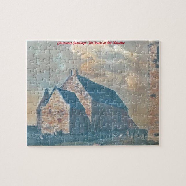 Quebra-cabeça A Torre em Old Kilcullen. Cartões de natal (Horizontal)