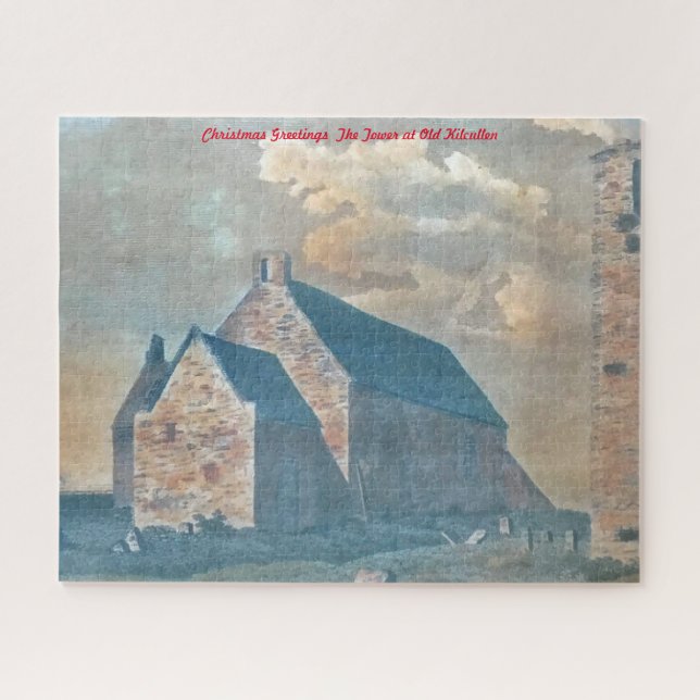 Quebra-cabeça A Torre em Old Kilcullen. Cartões de natal Ji (Horizontal)