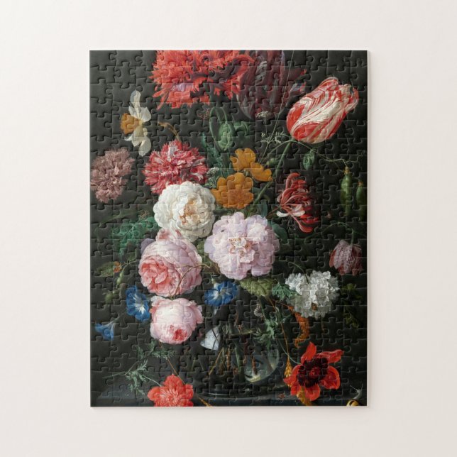 Quebra-cabeça A vida com flores | Jan Davidsz de Heem (Vertical)