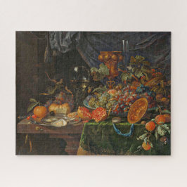 Quebra-cabeça A vida com Fruta e ostras Abraham Mignon