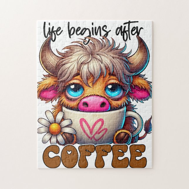 Quebra-cabeça A Vida Começa Depois do Café (Vertical)