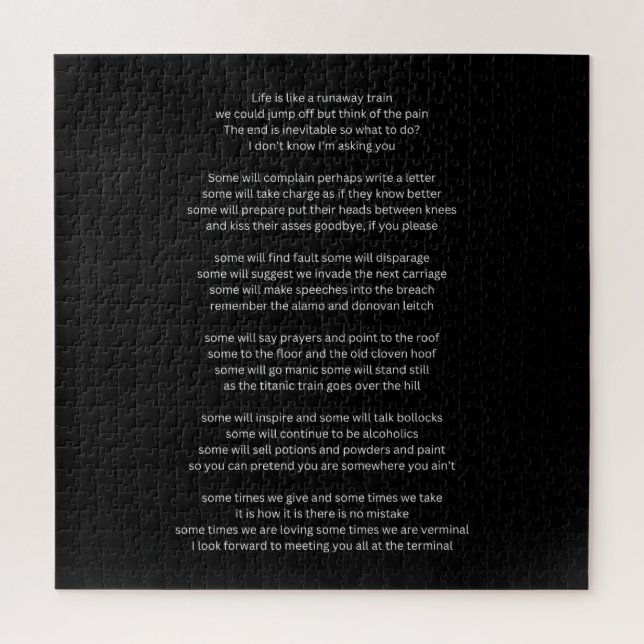 Quebra-cabeça A vida é como um trem fugitivo (Vertical)