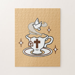 Quebra-cabeça A vida é doce com Jesus - Taça Cristã Faith Tea