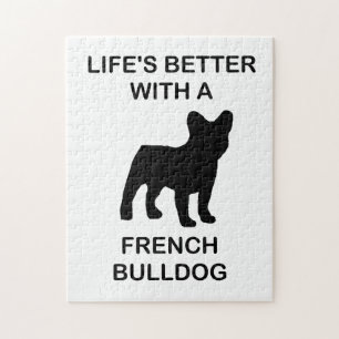 Quebra-cabeça a vida é melhor com um bulldog francês