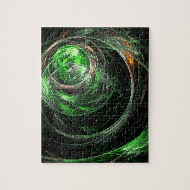 Quebra-cabeça À volta da Abstrato de Arte Verde Mundial (Vertical)