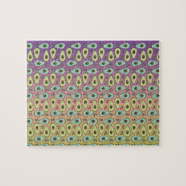 Quebra-cabeça Abacates e Gradiente de Ombre Arco-Íris (Horizontal)