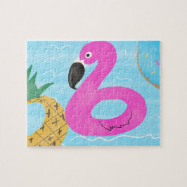 Quebra-cabeça Abacaxi-Rosquinha Flamingo Inflável, Piscina Color