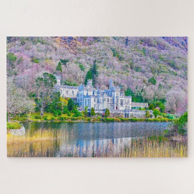 Quebra-cabeça Abadia de Kylemore Irlanda. (Horizontal)