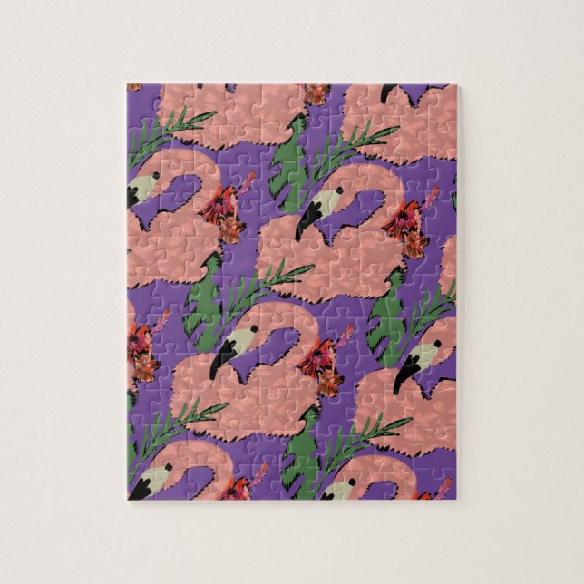 Quebra-cabeça Abanicos de Flamingos Desenhos à Mão (Vertical)