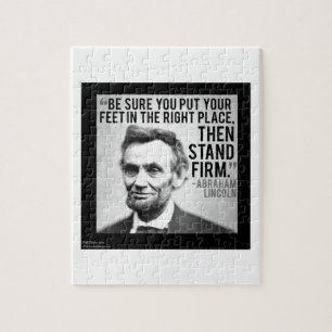 Quebra-cabeça Abe Lincoln & Citação "Mantenha-se Firme"