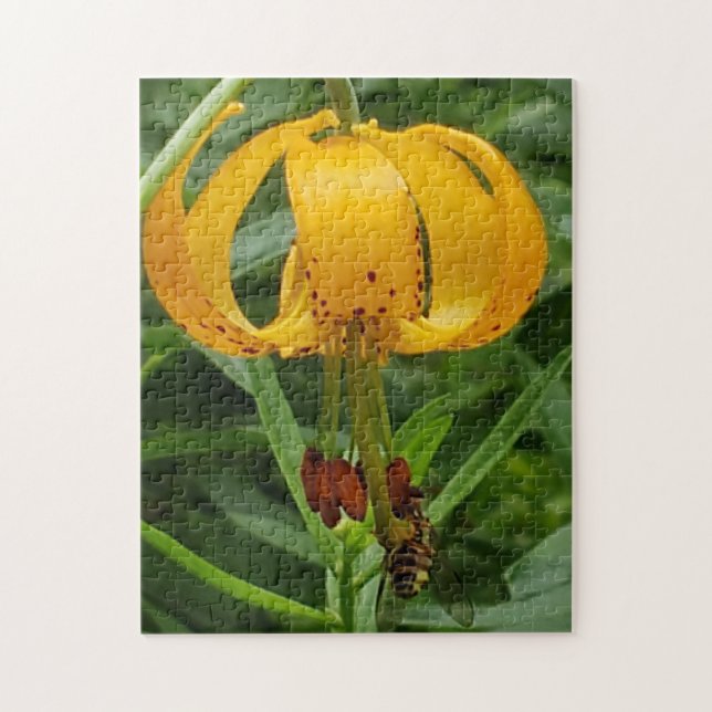 Quebra-cabeça Abelha com Puzzle de Lírio (Vertical)