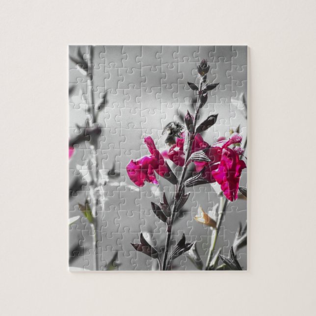 Quebra-cabeça Abelha preto e branco (Vertical)