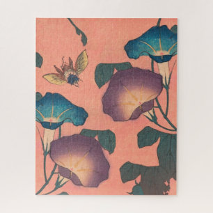 Quebra-cabeça Abelhas e Flores Arte Asiática Japonesa