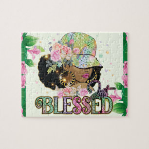 Quebra-cabeça Abençoada Mulher Negra Melanina Sista Ama Deus