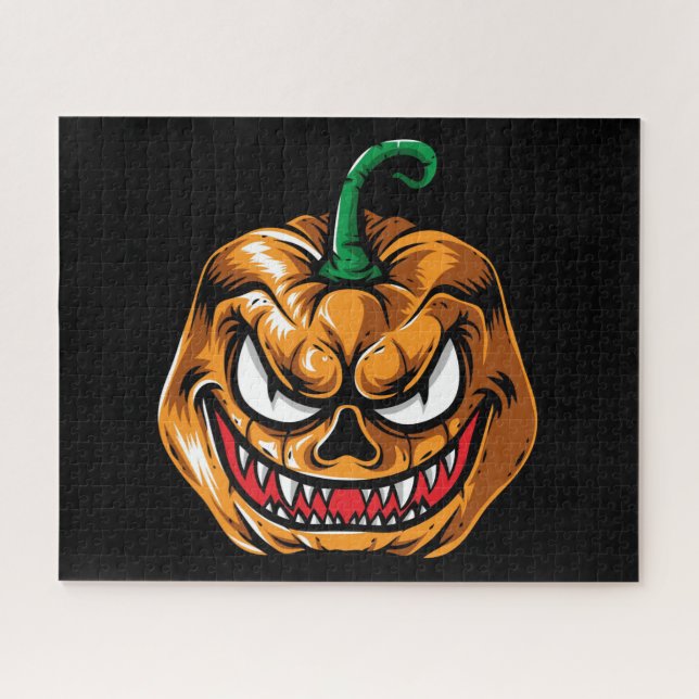 Quebra-cabeça Abóbora de Halloween Assustadora (Horizontal)