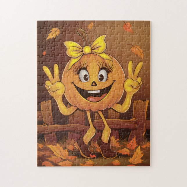 Quebra-cabeça Abóbora feliz. (Vertical)