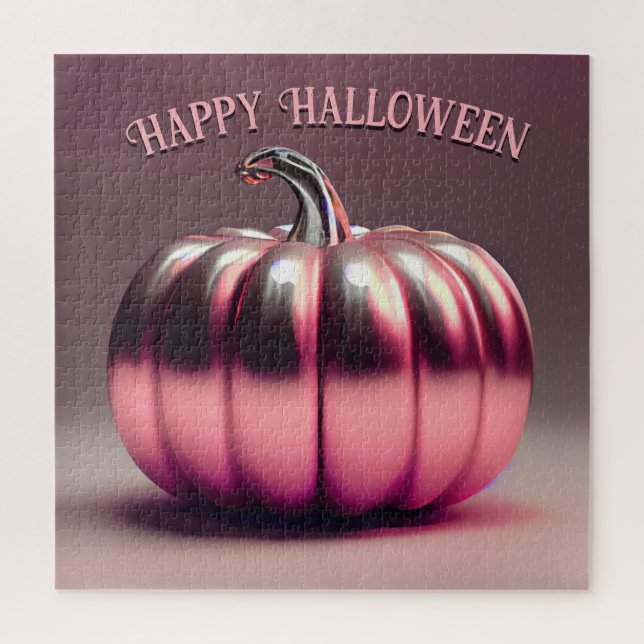 Quebra-cabeça Abóbora Rosa Brilhante (Vertical)