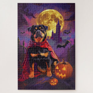 Quebra-cabeça Abóbora Vampira Rottweiler Assustadora de Hallowee