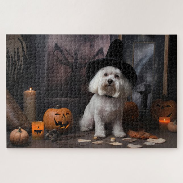Quebra-cabeça Abóboras Maltesas de Halloween Assustadoras (Horizontal)