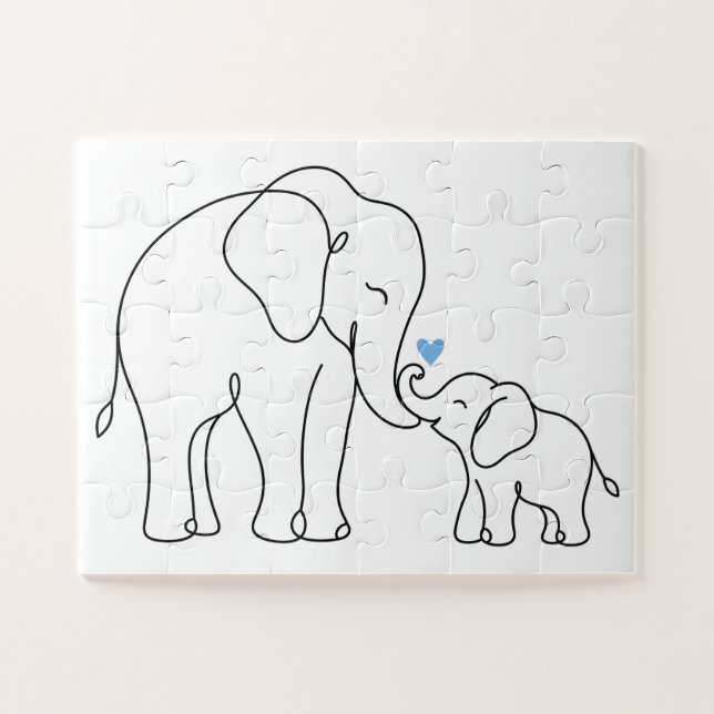 Quebra-cabeça Abraço de Elefante Suave (Horizontal)