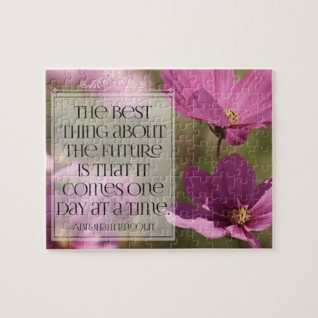 Quebra-cabeça Abraham Lincoln Inspirational Cote "O futuro" (Horizontal)