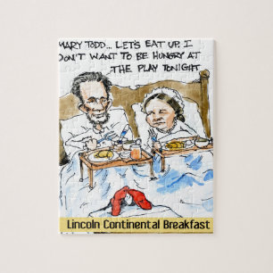 Quebra-cabeça Abraham Lincoln & Mary Todd Café da Manhã na Cama