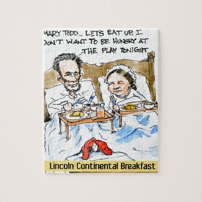 Quebra-cabeça Abraham Lincoln & Mary Todd Café da Manhã na Cama (Vertical)